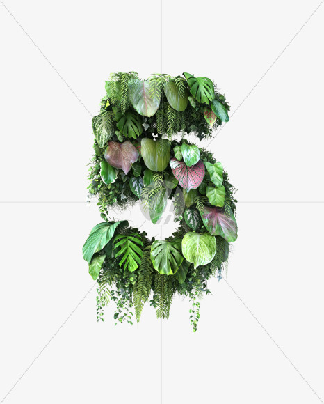 5 from Vertical Garden Font Set 4 on Yellow Images Creative Fonts - S57313