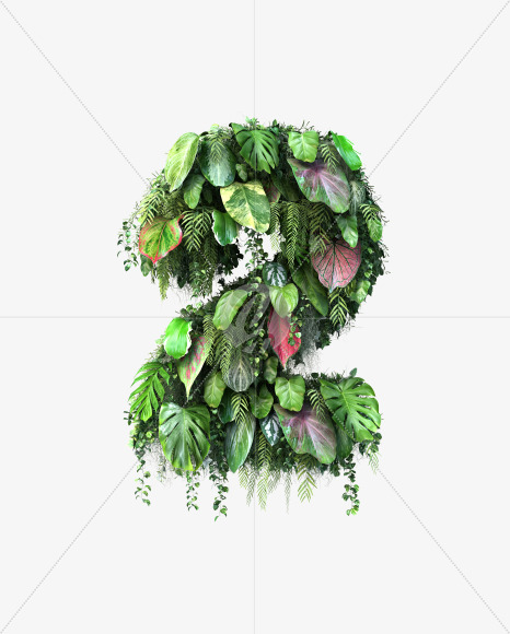 2 from Vertical Garden Font Set 4 on Yellow Images Creative Fonts - S57310