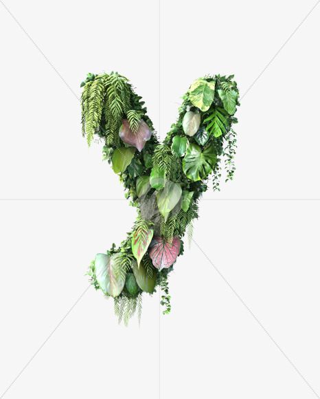 y lowercase from Vertical Garden Font Set 4 on Yellow Images Creative Fonts - S57367