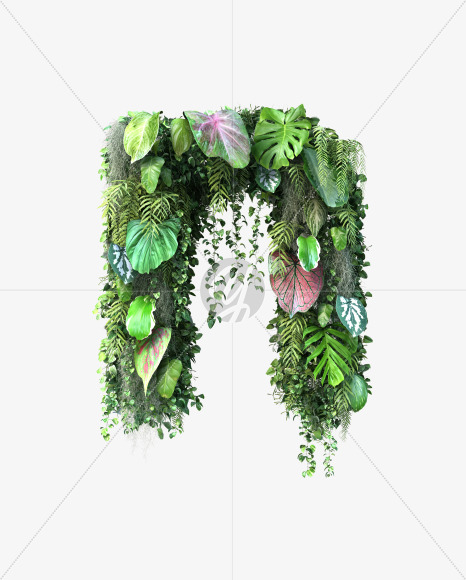 n lowercase from Vertical Garden Font Set 4 on Yellow Images Creative Fonts - S57345