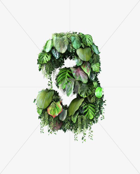 3 from Vertical Garden Font Set 4 on Yellow Images Creative Fonts - S57311