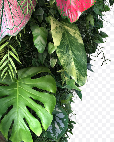 V uppercase from Vertical Garden Font Set 4 on Yellow Images Creative Fonts - S57360