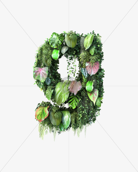 g lowercase from Vertical Garden Font Set 4 on Yellow Images Creative Fonts - S57331