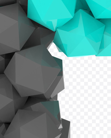 Letter P from Platonic font (Cyan and Grey) on Yellow Images Creative Fonts - S57505