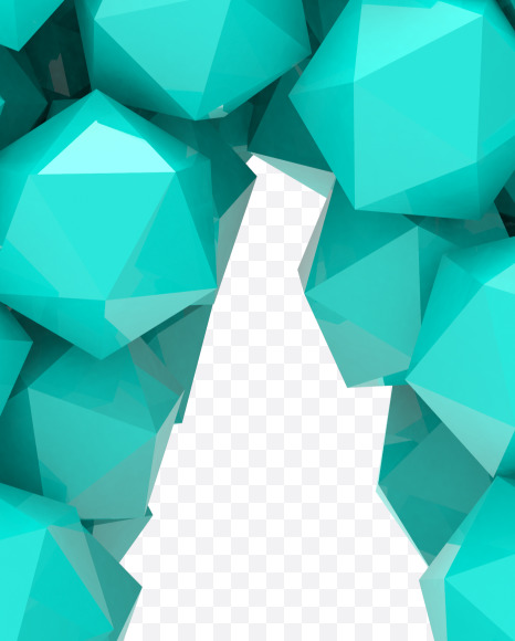 Letter A from Platonic font (Cyan and Grey) on Yellow Images Creative Fonts - S57490