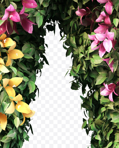 W uppercase from Bougainvillea Font Set 2 on Yellow Images Creative Fonts - S57696