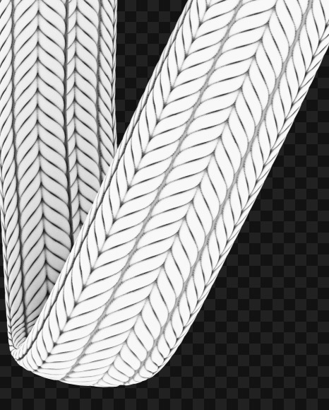 Letter V from Laces for shoes on Yellow Images Creative Fonts - S57736