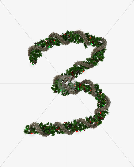 3 from Christmas Pine Typeface on Yellow Images Creative Fonts - S57756