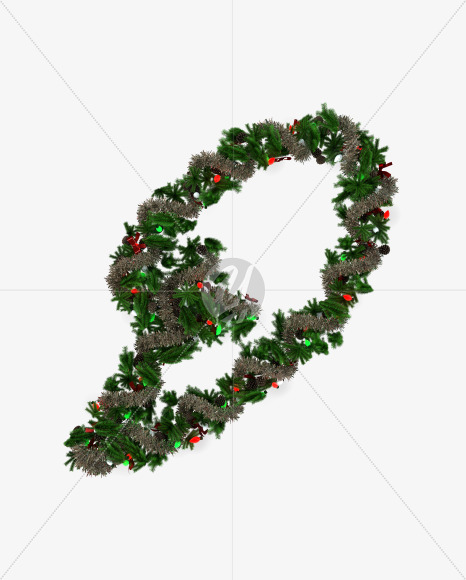 Letter D from Christmas Pine Typeface on Yellow Images Creative Fonts - S57767