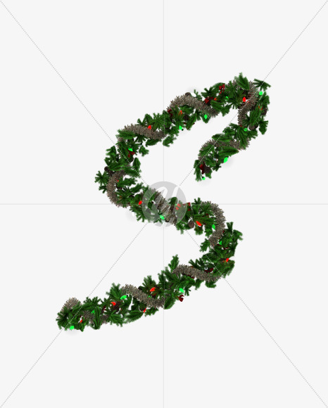 Letter S from Christmas Pine Typeface on Yellow Images Creative Fonts - S57786