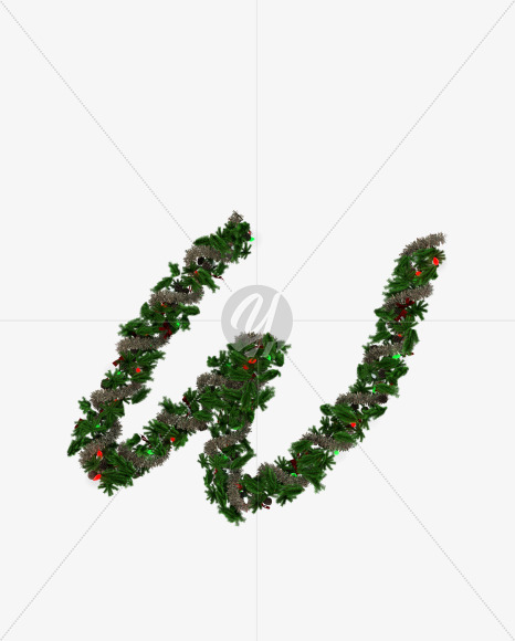 Letter W from Christmas Pine Typeface on Yellow Images Creative Fonts - S57790