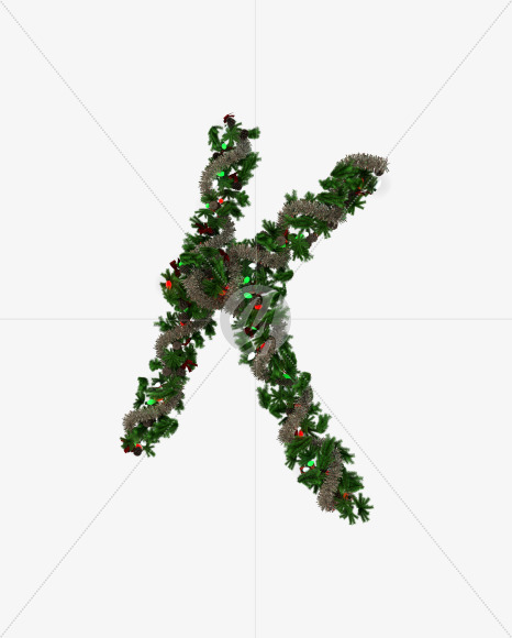 Letter K from Christmas Pine Typeface on Yellow Images Creative Fonts - S57776