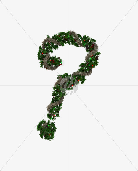 question mark from Christmas Pine Typeface on Yellow Images Creative Fonts - S57784