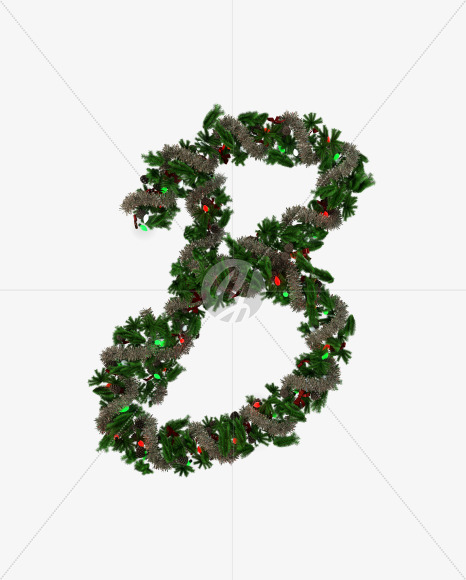 Letter B from Christmas Pine Typeface on Yellow Images Creative Fonts - S57765