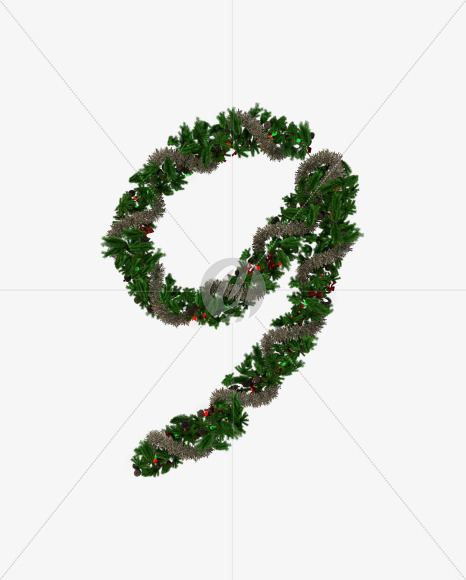 9 from Christmas Pine Typeface on Yellow Images Creative Fonts - S57762