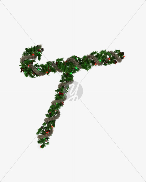 Letter T from Christmas Pine Typeface on Yellow Images Creative Fonts - S57787