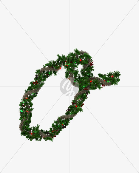 Letter O from Christmas Pine Typeface on Yellow Images Creative Fonts - S57780