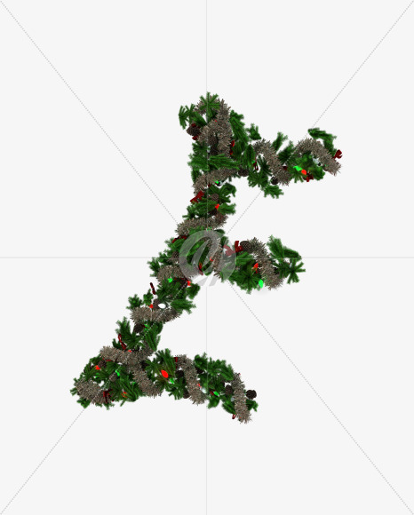 Letter E from Christmas Pine Typeface on Yellow Images Creative Fonts - S57768