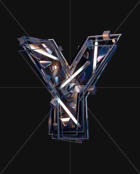 Letter Y from Abstract White Neon Font on Yellow Images Creative Fonts - S57820