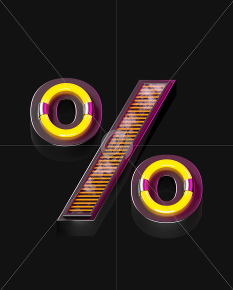 % from Futuristic Neon Font on Yellow Images Creative Fonts - S57919