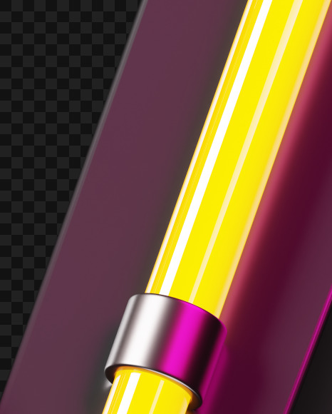 Letter V from Futuristic Neon Font on Yellow Images Creative Fonts - S57902