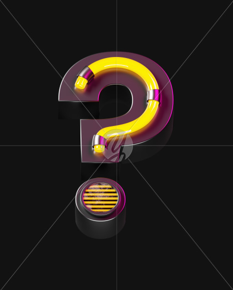 ? from Futuristic Neon Font on Yellow Images Creative Fonts - S57959