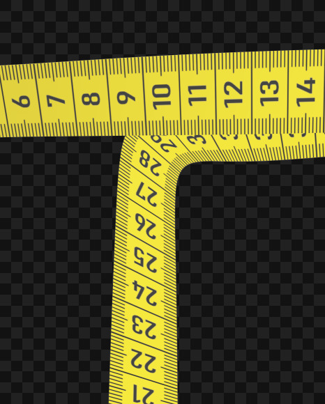 Letter T from Centimeter tape on Yellow Images Creative Fonts - S57942