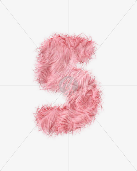 5-Number from Rabbit Fur on Yellow Images Creative Fonts - S57991