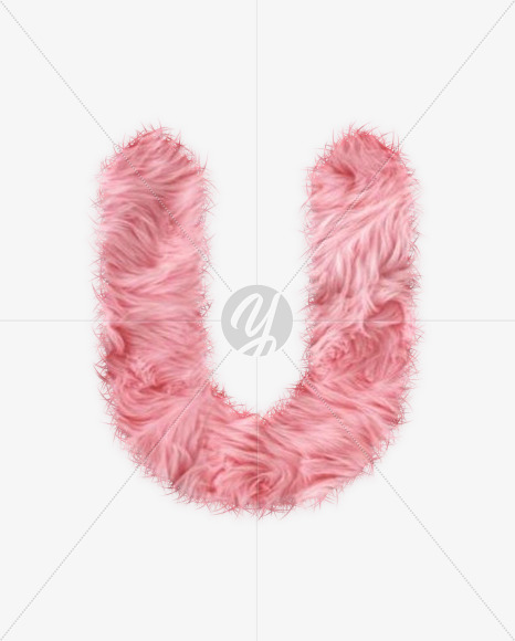 U-Character from Rabbit Fur on Yellow Images Creative Fonts - S57981