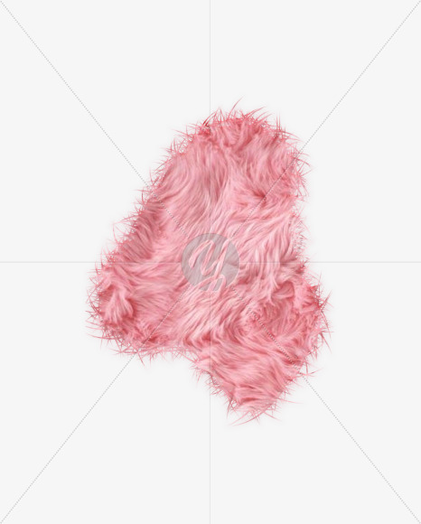 4-Number from Rabbit Fur on Yellow Images Creative Fonts - S57990