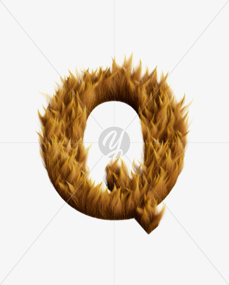 Letter Q from Fur Font on Yellow Images Creative Fonts - S58185