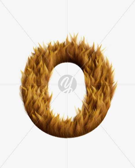 Letter O from Fur Font on Yellow Images Creative Fonts - S58183