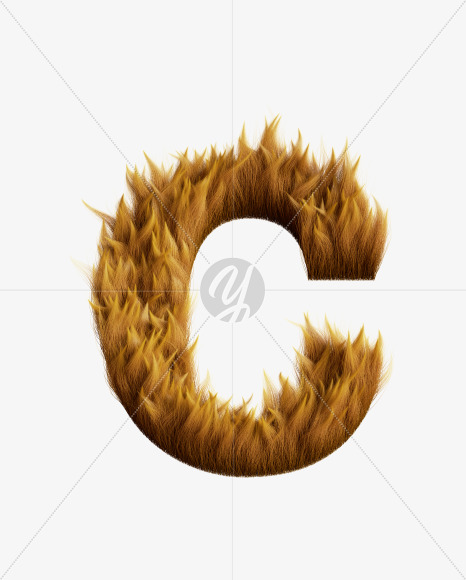 Letter C from Fur Font on Yellow Images Creative Fonts - S58171