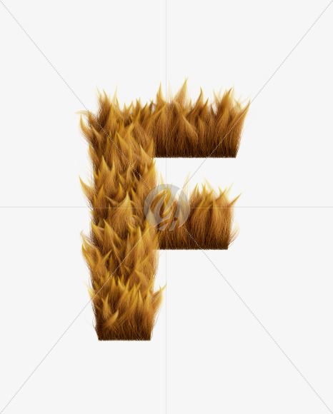 Letter F from Fur Font on Yellow Images Creative Fonts - S58174