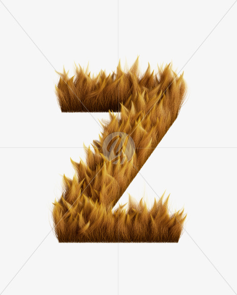 Letter Z from Fur Font on Yellow Images Creative Fonts - S58194