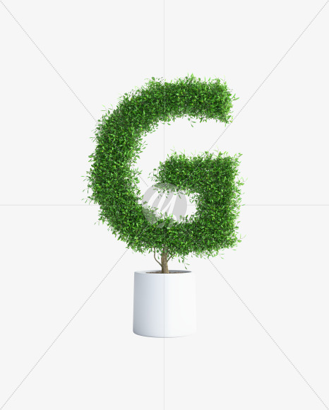 Tree G from Green tree alphabet Letter on Yellow Images Creative Fonts - S58286