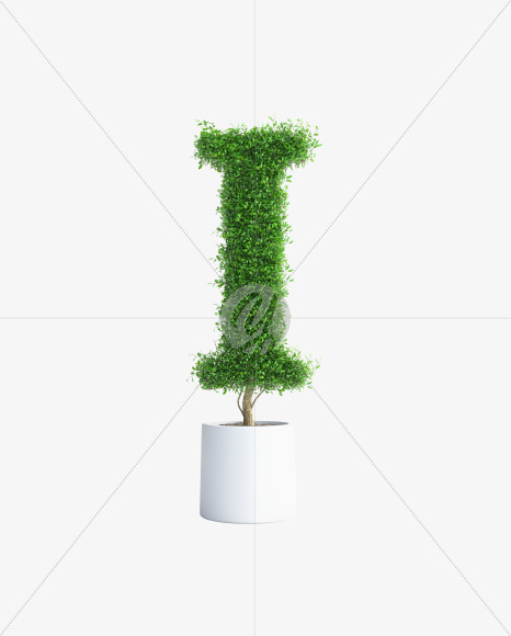 Tree I from Green tree alphabet Letter on Yellow Images Creative Fonts - S58288