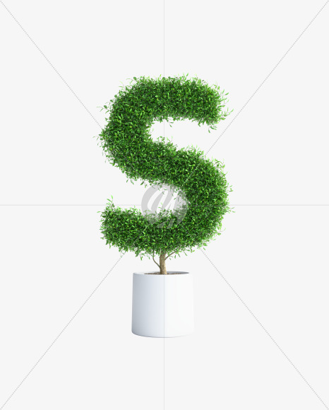 Tree S from Green tree alphabet Letter on Yellow Images Creative Fonts - S58298