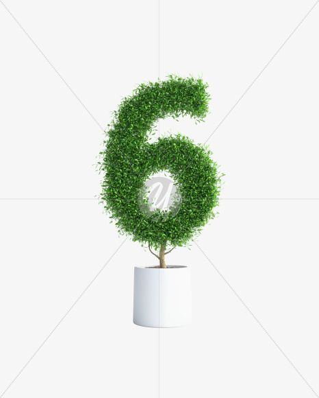 Tree 6 from Green tree alphabet Letter on Yellow Images Creative Fonts - S58276