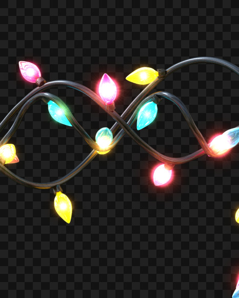 Letter Z from Colorful Christmas Lights Letters on Yellow Images Creative Fonts - S58346