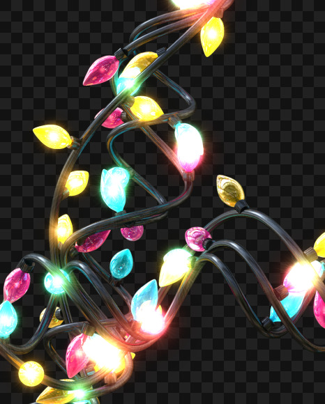 Letter H from Colorful Christmas Lights Letters on Yellow Images Creative Fonts - S58367