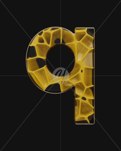 q lowercase from EXO on Yellow Images Creative Fonts - S58644