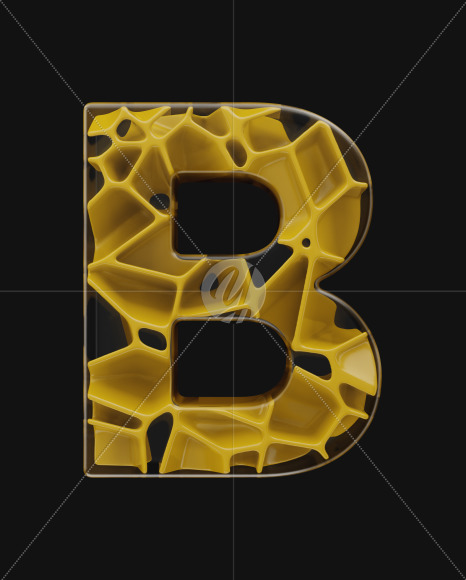 B uppercase from EXO on Yellow Images Creative Fonts - S58603