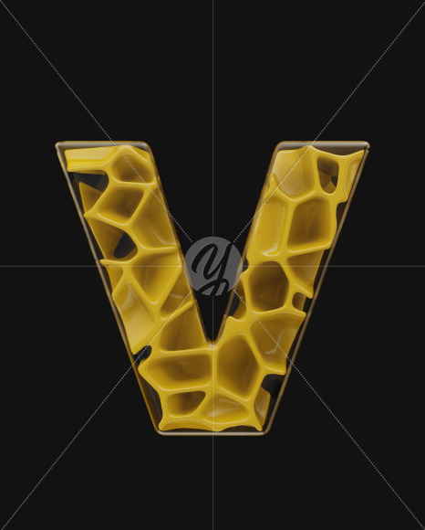 v lowercase from EXO on Yellow Images Creative Fonts - S58649