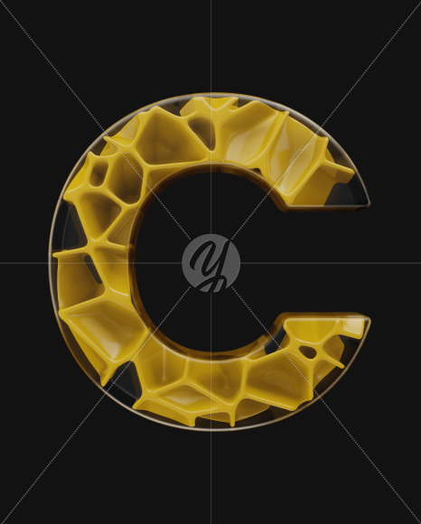 C uppercase from EXO on Yellow Images Creative Fonts - S58604