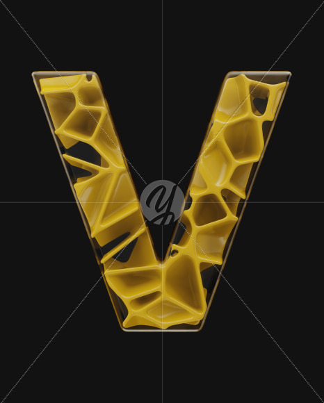 V uppercase from EXO on Yellow Images Creative Fonts - S58623