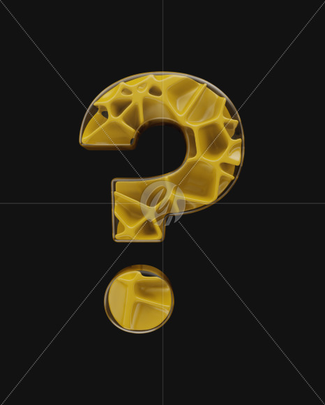 Question mark from EXO on Yellow Images Creative Fonts - S58671