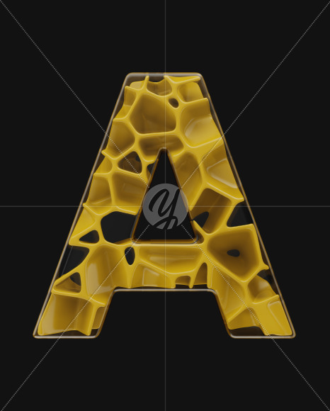 A uppercase from EXO on Yellow Images Creative Fonts - S58602