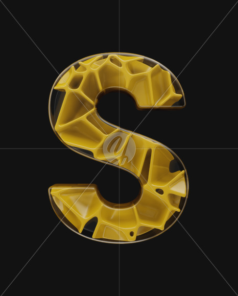 S uppercase from EXO on Yellow Images Creative Fonts - S58620