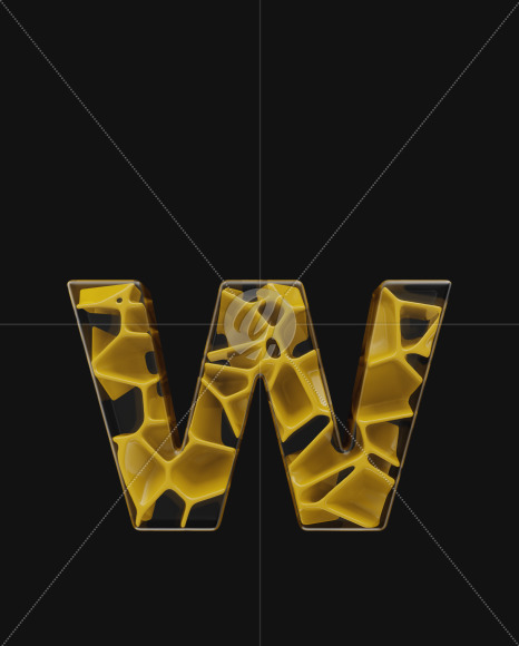 w lowercase from EXO on Yellow Images Creative Fonts - S58650